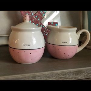 Rae Dunn cream & sugar jars